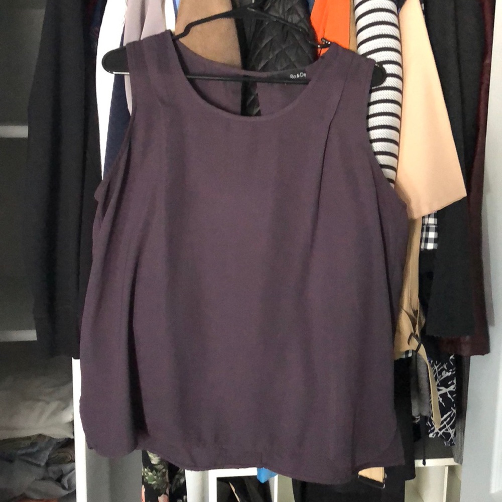 RO & DE sleeveless top in dark plum-brown